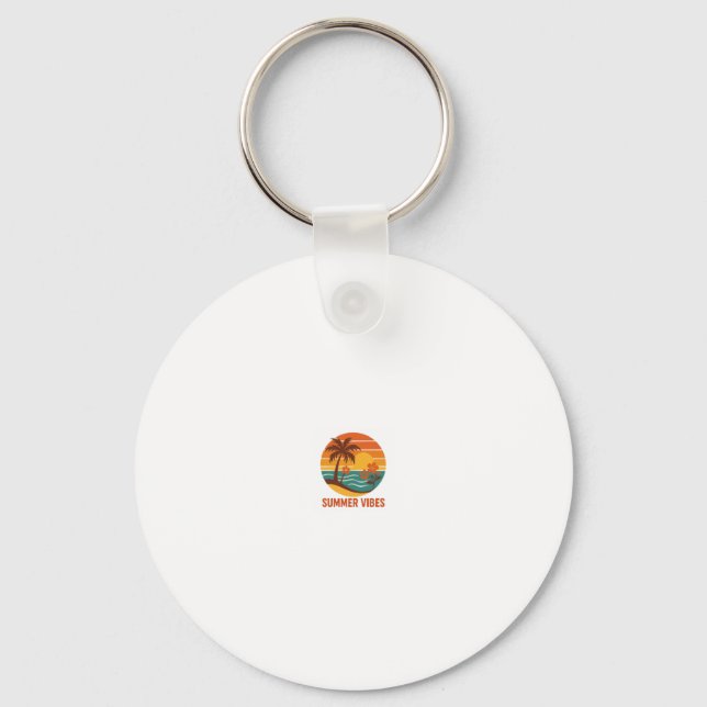 Chaveiro Summer Vibes - Design brilhante, tropical e divert (Frente)