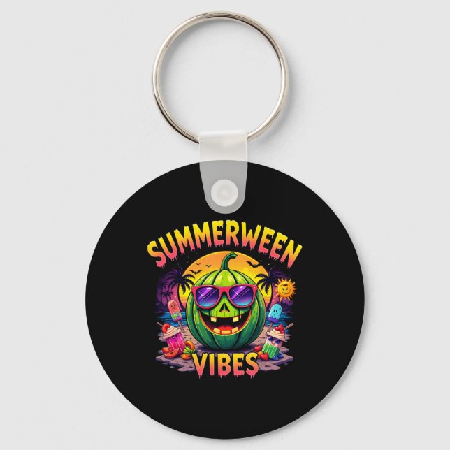 Chaveiro Summer Watermelon Jack-o-lantern Summerween Vibes (Frente)