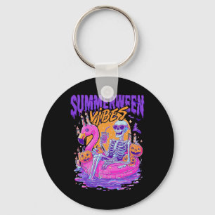 Chaveiro Summerween Vibes Skeleton Pumpkin Férias Spooky