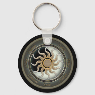 Chaveiro Sun e roda do Pagan da lua