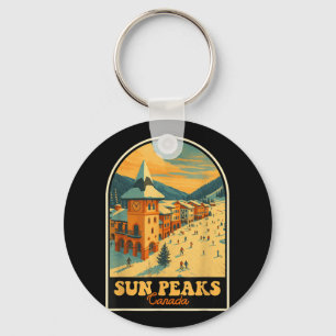 Chaveiro Sun Peaks Canada Vintage Design Retro Ski Village