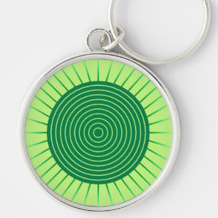 Chaveiro Sunburst Geométrico Moderno - Emerald Green e Limã
