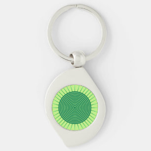 Chaveiro Sunburst Geométrico Moderno - Emerald Green e Limã