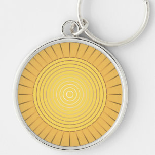 Chaveiro Sunburst geométrico moderno - ouro/amarelo da