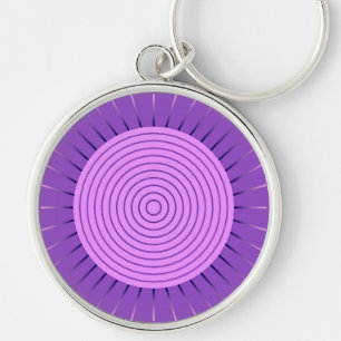 Chaveiro Sunburst Geométrico Moderno - Roxo Ametista