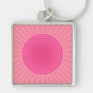 Chaveiro Sunburst Geométrico Moderno - Sombras de Rosa Cor