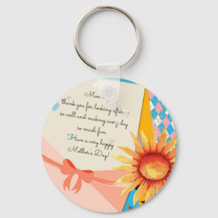 Chaveiro Sunflower Floral Letter Envelope Mother's Day