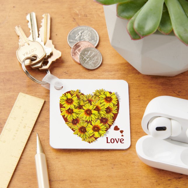 Chaveiro Sunflower Heart Keychain (Mesa)