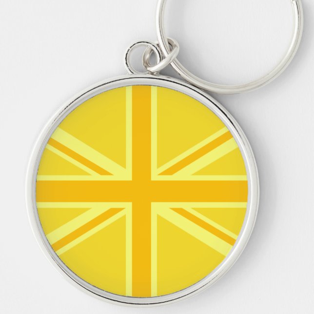 Chaveiro Sunny Yellow Union Jack British Flag Decor (Frente)