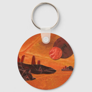 Chaveiro Suns duplos "Mares de Fogo" do SciFi, mares de lav