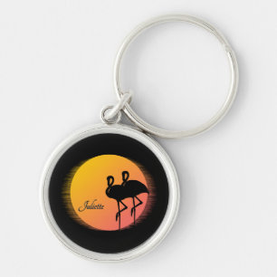 Chaveiro Sunset Flamingos Pessoal com Nome