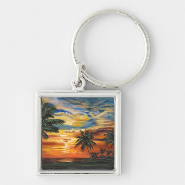 Chaveiro Sunset tropical impressionante (Frente)