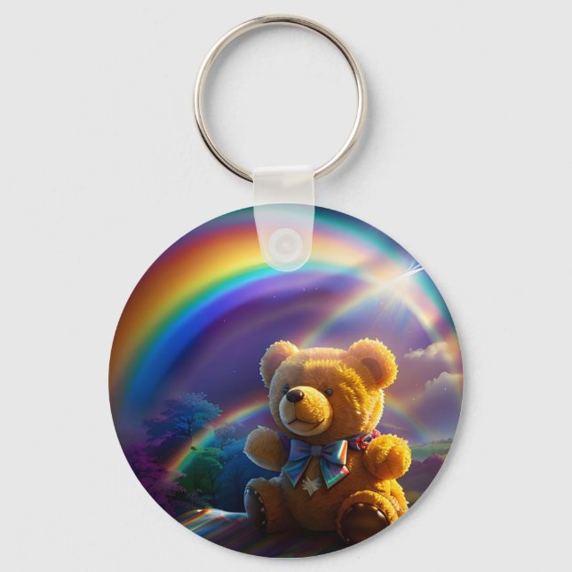 Chaveiro Sunshine Rainbow Teddy Bear Wonderland (Frente)