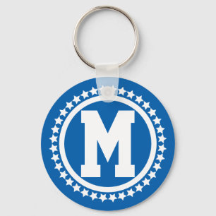 Chaveiro Super Estrela Azul Monograma