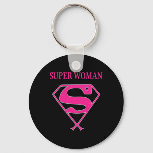 Chaveiro Super Mulher (Consciência do Cancer da Mama)