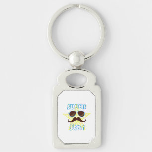 Chaveiro Super Star de óculos de sol e bigode