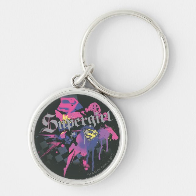 Chaveiro Supergirl Checkered Splatter (Frente)