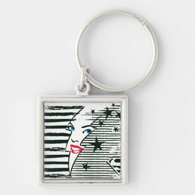 Chaveiro Supergirl Relâmpago com Rosto (Frente)