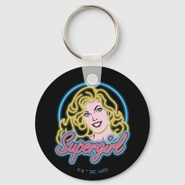 Chaveiro Supergirl Retro Neon Lights Graphic (Frente)