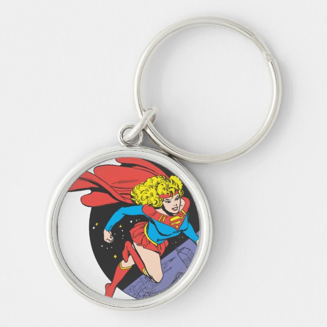 Chaveiro Supergirl salta no espaço (Frente)