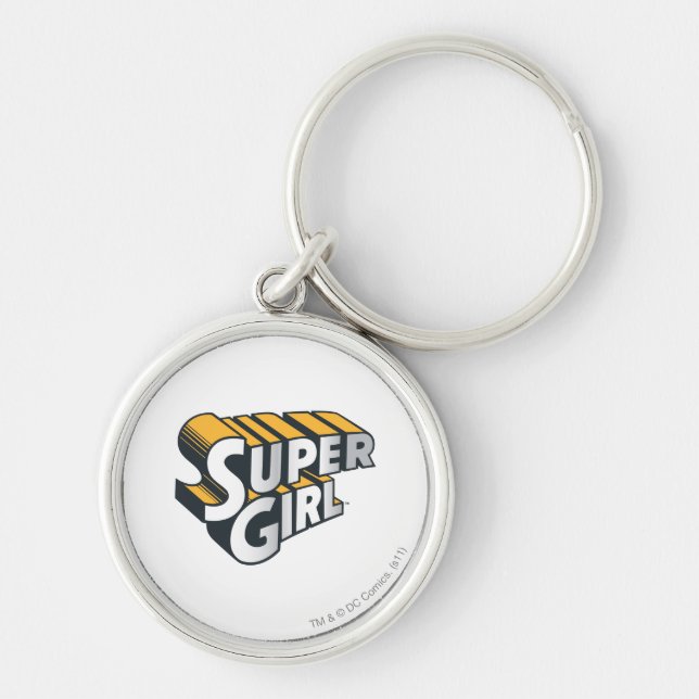 Chaveiro Supergirl Silver e Logotipo Laranja (Frente)
