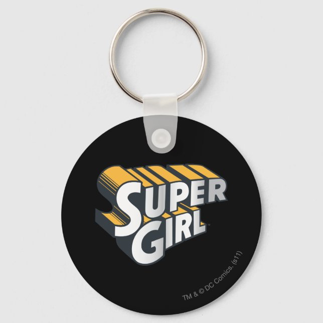 Chaveiro Supergirl Silver e Logotipo Laranja (Frente)