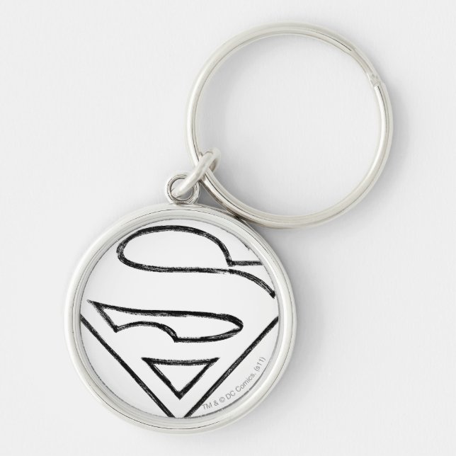 Chaveiro Superman S-Shield | Logotipo preto Simples (Frente)