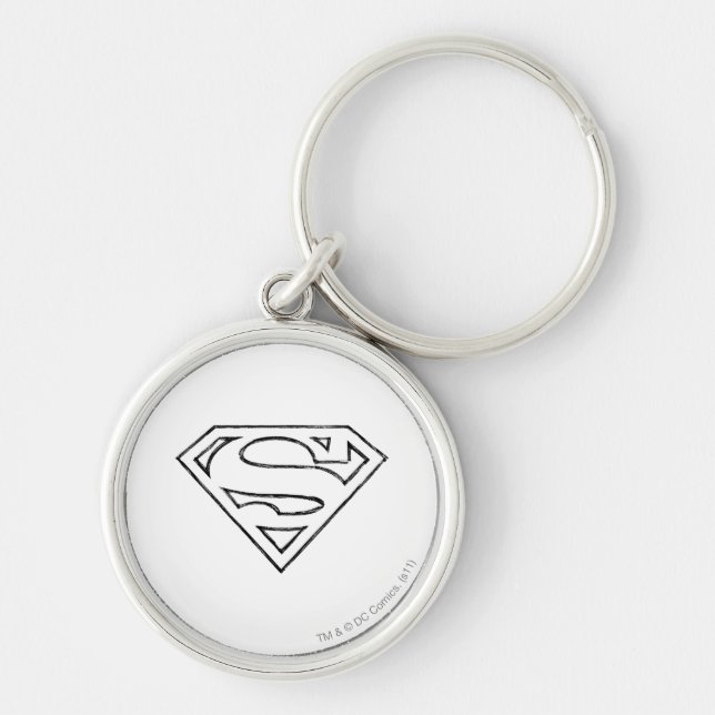 Chaveiro Superman S-Shield | Logotipo preto Simples (Frente)