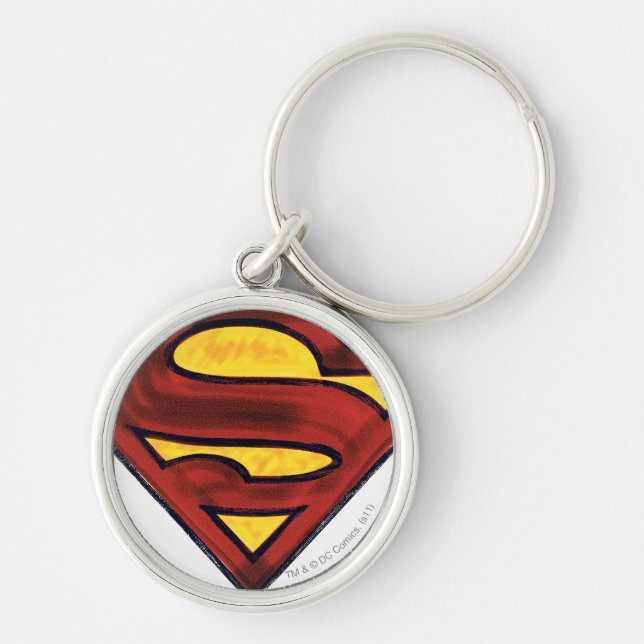 Chaveiro Superman S-Shield | Logotipo vermelho escura (Frente)