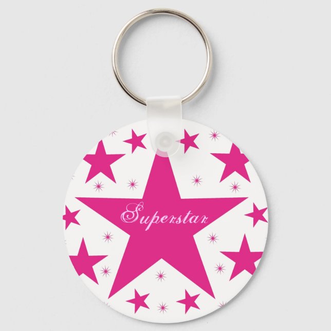 Chaveiro superstar, rosa (Frente)