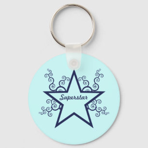 Chaveiro Superstar Swirls Chaveiro, Azul Negro