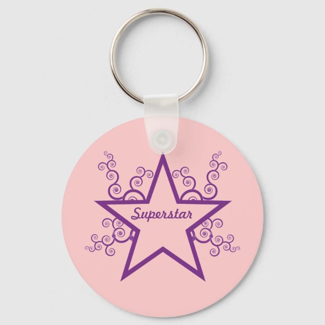 Chaveiro Superstar Swirls Chaveiro, Roxo (Frente)