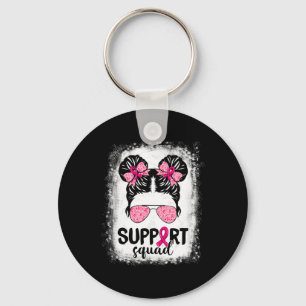 Chaveiro Suportar Cancer da Mama do Guerreiro Rosa-Rosa-Tro
