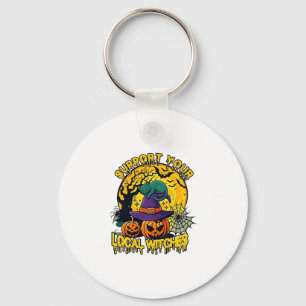 Chaveiro Suporte Bruxas Locais Halloween Gato Bruxa Chapéu 