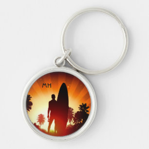Chaveiro Surfer Sunset — cadeias de teclas do monograma per