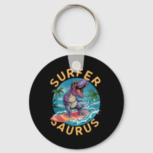 Chaveiro Surfista Saurus T-rex Dinossauros Surfando Cavalei