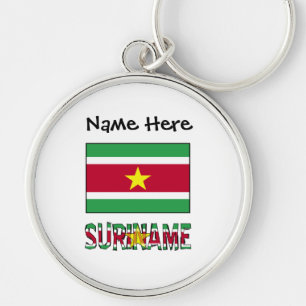 Chaveiro Suriname e Sinalizador Surinamês com seu nome