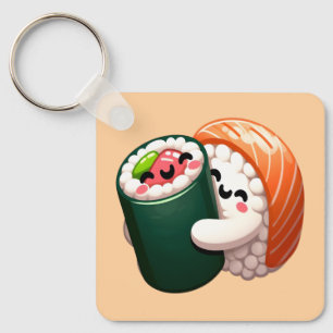 Chaveiro Sushi Hug Art sorridente para Comidas amantes