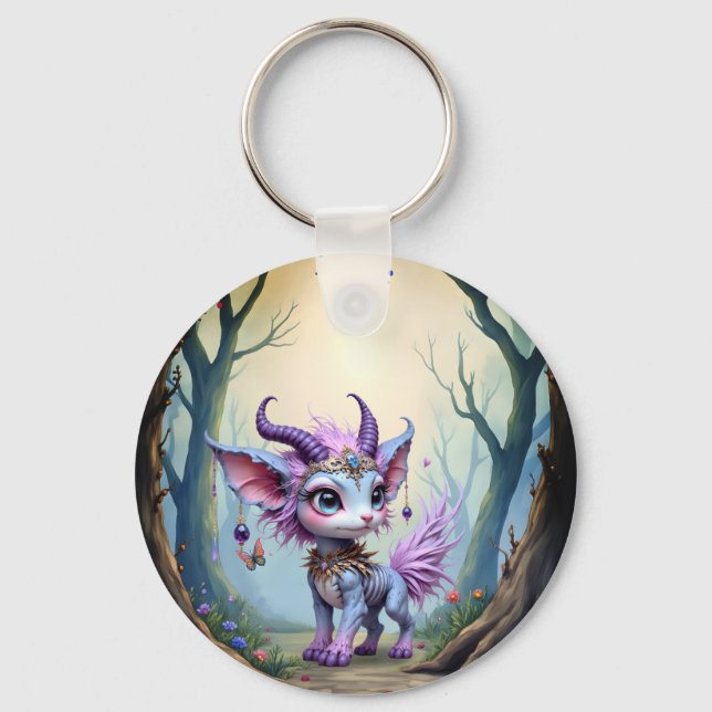 Chaveiro Sussurro de Lilás – Guardiã da Floresta Encantada. (Frente)