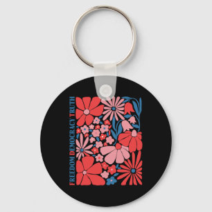 Chaveiro Sutil Liberdade Democracia Verdade Boho Floral 4 d