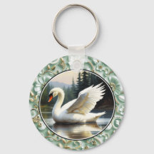 Swan Glides Gracefully on Lake