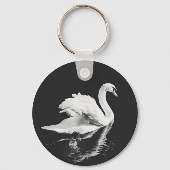 Chaveiro Swan Natação Negra e Branca (Frente)