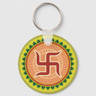 Chaveiro Swastika com estilo tradicional indiano Mandana