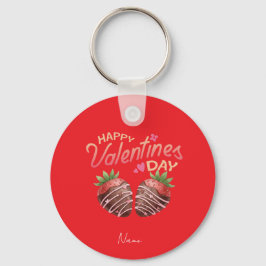 Chaveiro Sweet Strawberry Valentine's Day Personalized Coff
