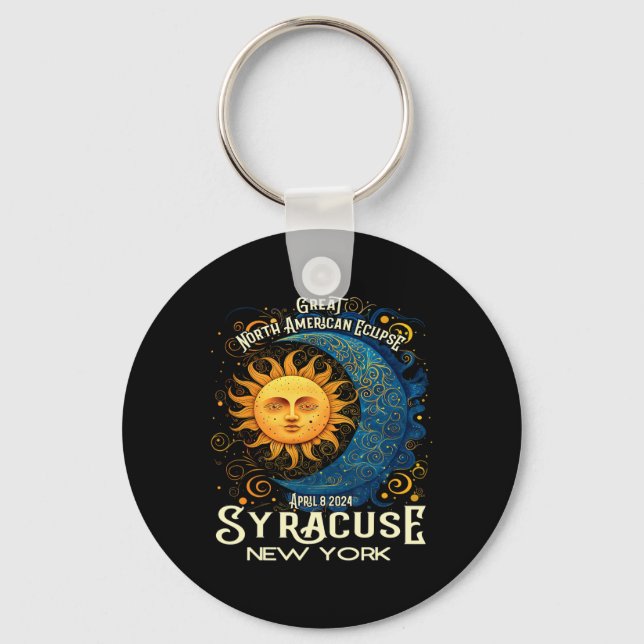 Chaveiro Syracuse New York 2024 Total Eclipse Solar Celesti (Frente)