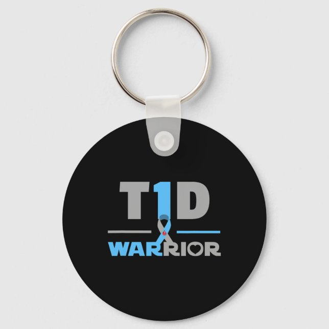 Chaveiro T1D Citando Diversão Tipo 1 Diabetes Sensibilizaçã (Frente)