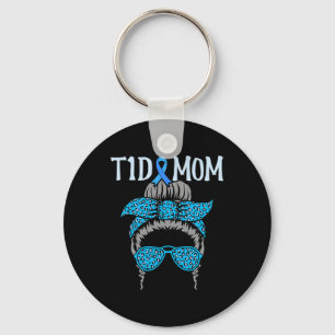 Chaveiro T1D Mãe Sensibilização Diabetes Azul Diabetes Faix