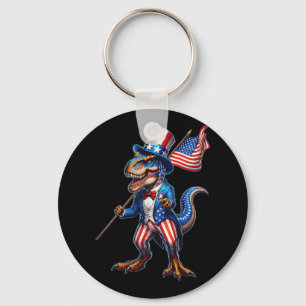 Chaveiro T-rex 4 De Julho Bandeira Americana Patriótica