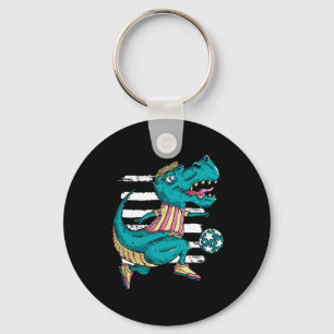 Chaveiro T-rex Dinossauro Jogando Futebol - Design Trex