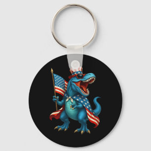 Chaveiro T Rex Dinossauro Rugindo 4 De Julho Bandeira Ameri